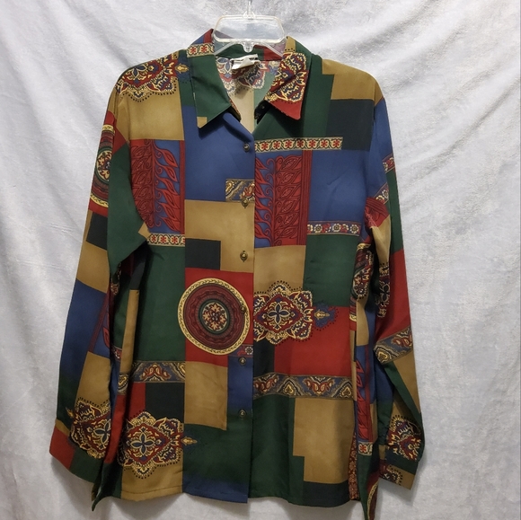 Bonsworth Tops - BONWORTH MULTI COLOR BOHEMIAN GYPSY WOMEN BUTTON SHIRT LONG SLEEVES